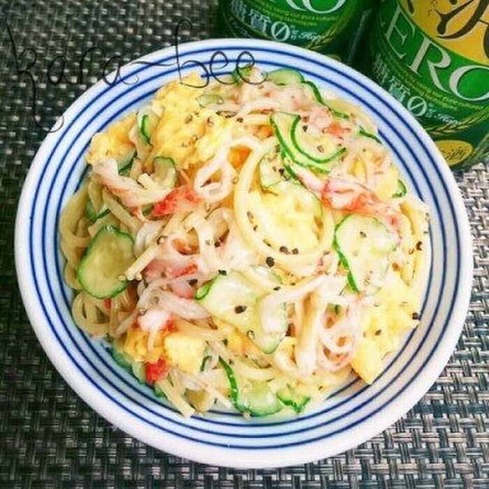 味付け簡単*絶品!和風カニ玉スパサラ