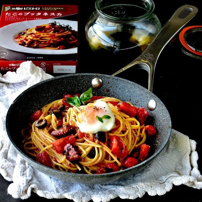 パスタを美味しそうに撮ろう♥フライパン盛付♥【*料理写真 *インスタ映え小技】