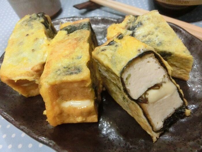 塩昆布と海苔の風味が絶妙♪ 厚揚げの海苔チーズピカタ