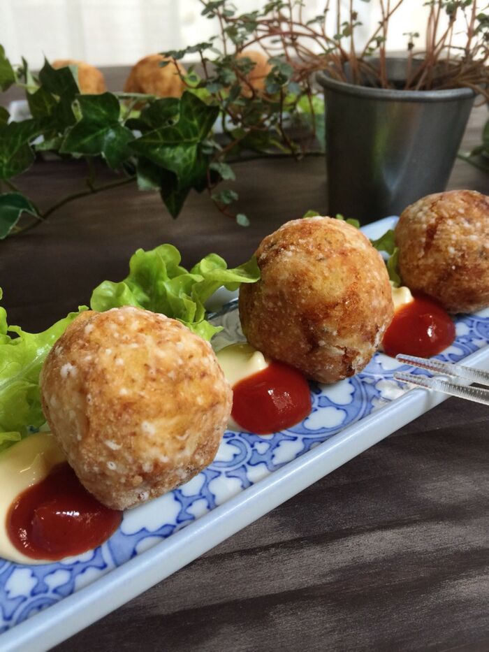 面倒な衣付け無し!タラのポテトコロッケ♪