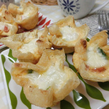 たこ焼き器でひと口サイズ♪ 糖質制限☆ 油揚げでプチ魚キッシュ