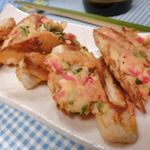 揚げない! 小麦粉不使用!  ちくわと紅生姜のかき揚げ風
