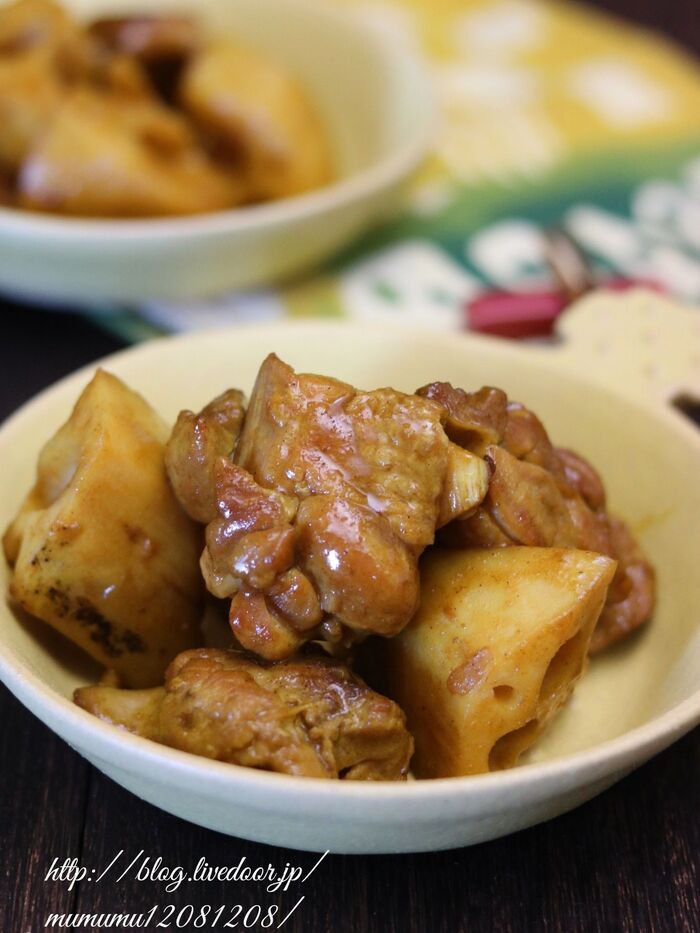 鶏肉のカレー照り煮。