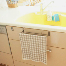 モノトーンがキュート★キャンドゥ ジャガードフェイスタオル チェック柄GY