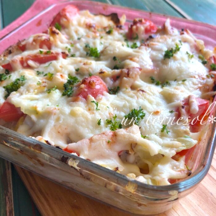 美肌効果に☆オーブンにお任せの♪春キャベツとチーズのちゃんちゃん焼き