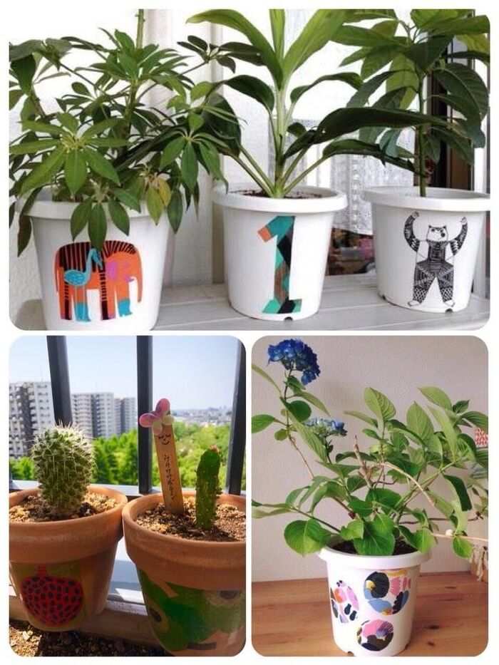 植木鉢デコパージュ