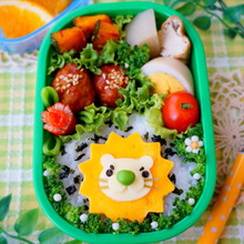 ご飯にペタ!簡単ライオン弁当