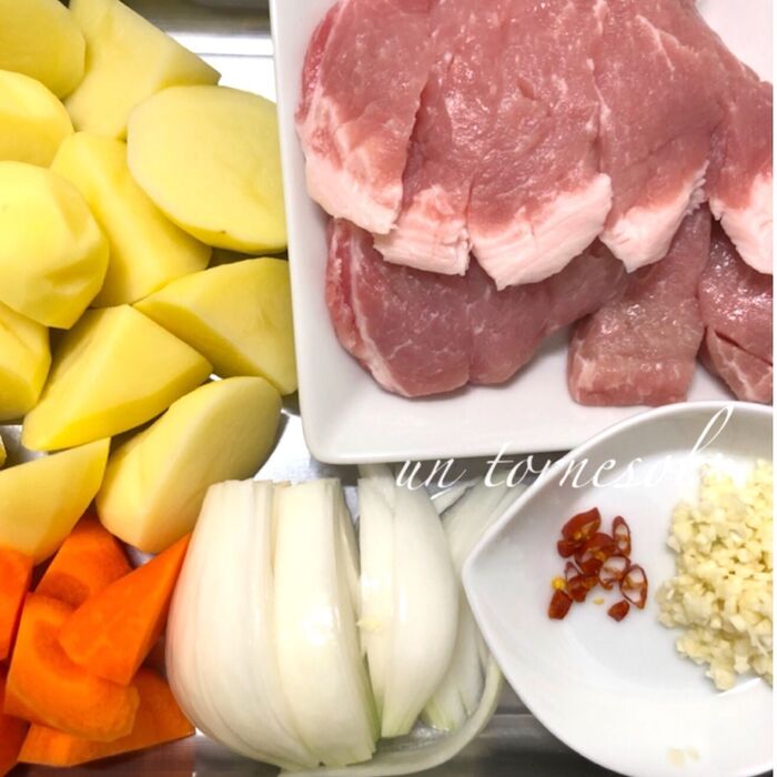 ①野菜の大きさは同じぐらいに!