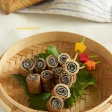 遠足・運動会のお弁当に 豚肉の梅のり巻き