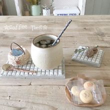 ダイソーのセメントを使って簡単タイルコースター♪