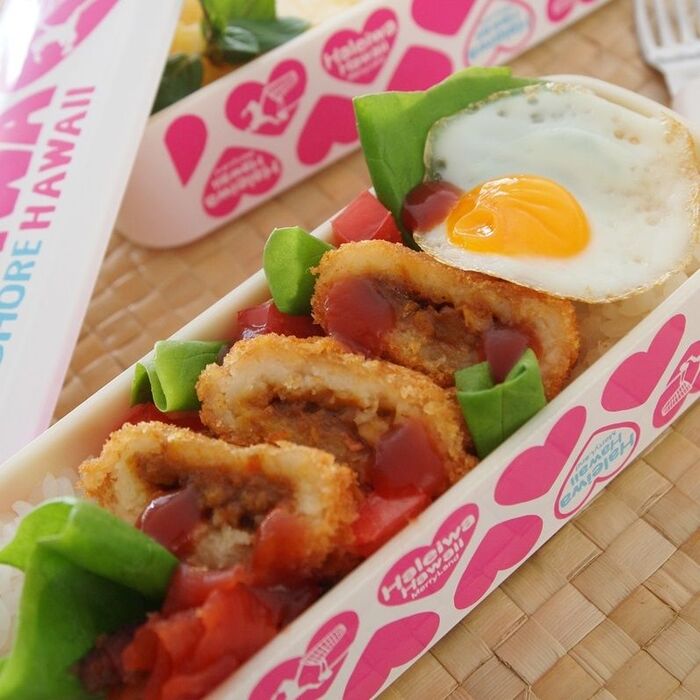 簡単!お弁当に「カレー男爵のロコモコ風弁当」