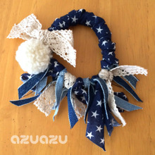 ストローとTシャツヤーンでシュシュを作ろう!