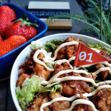 作り置き冷凍唐揚げで時短弁当?