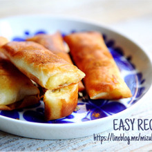 ♡揚げずに簡単♡バナナのおやつ春巻き♡【#スイーツ#フライパン】