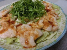 レンジで一発☆ 蒸しキャベツとぷるぷる水晶鶏 レモン醤油だれで♪