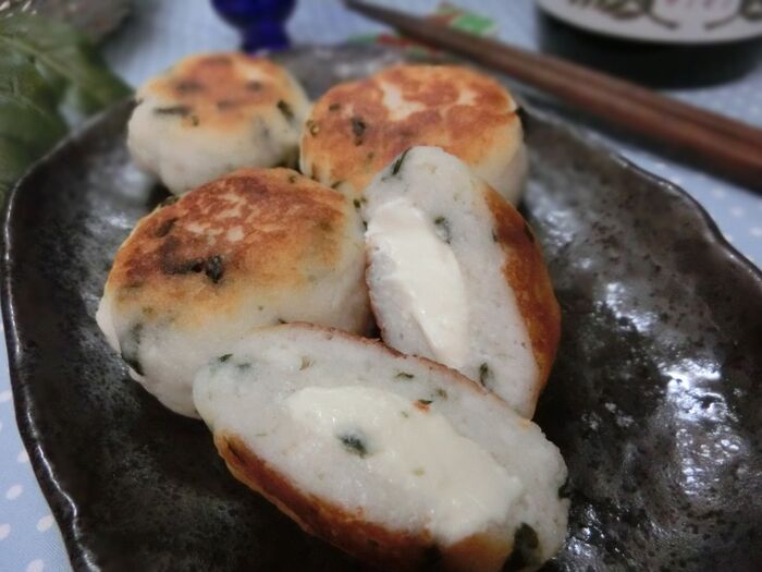 ソッコーおつまみ☆ クリームチーズ入り♪ 海苔はんぺんおやき