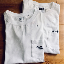 ミッキーの刺しゅうがカワイイ❣️ワンポイント付 白Tシャツ