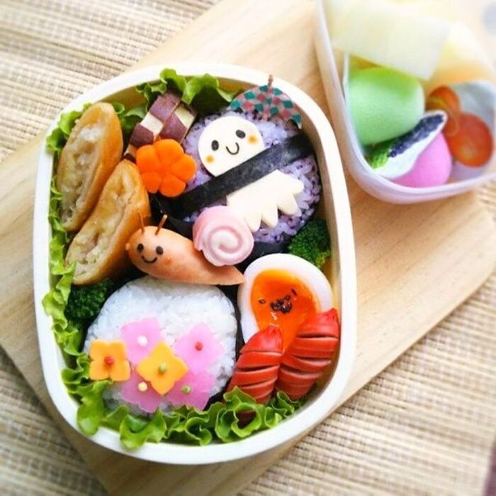 《キャラ弁》巻かれちゃったてるてる坊主の梅雨弁当♡