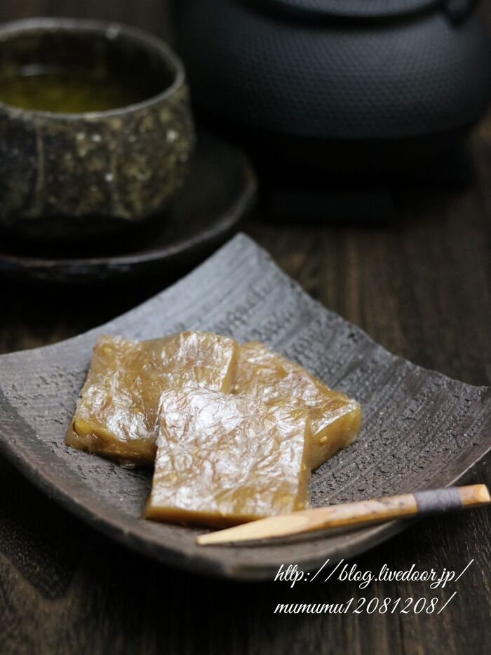 レンジで簡単・くるみごまゆべし。