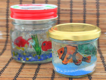 インテリアになる【プラバン×空き瓶】で手のひら水族館♡