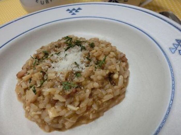 混ぜてレンチンしただけなのにウマっ♪ 海苔の佃煮リゾット