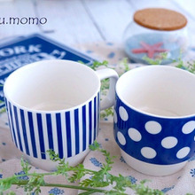 ダイソー100均♪水玉&ストライプ柄で夏スタイルのマグカップ