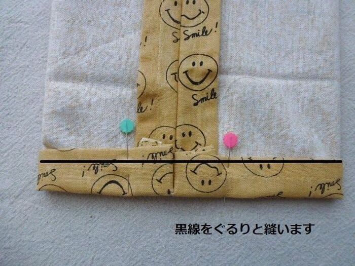 ゴム通し部分を縫います