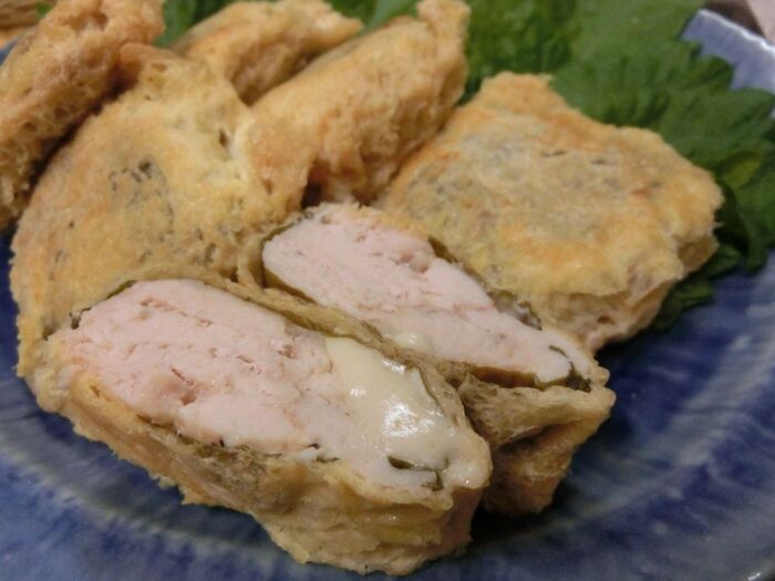 パン粉・油不使用☆ 鶏むねでめちゃウマ♪ チーズ入りチキンカツ