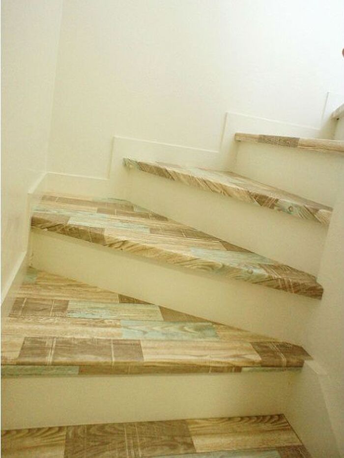 階段!ビフォー・アフター★ペイントからのクッションフロア