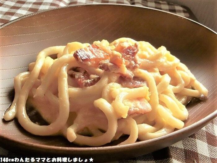 簡単★カルボナーラうどん