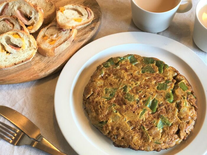 冷蔵庫の余ったお野菜を使って作る ボリューム満点スパニッシュオムレツ