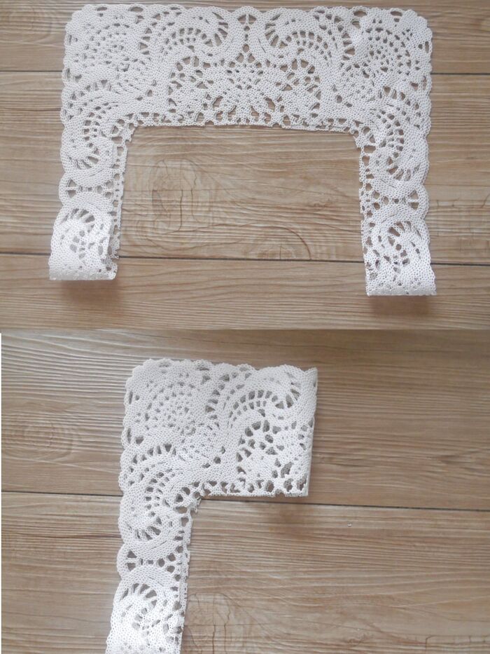 余ったレースを容器の方にデコる。