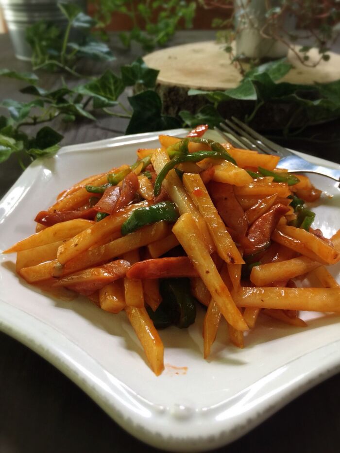 ある物で一品♪じゃがナポリ!