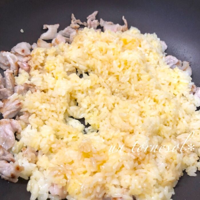 ④らっきょうを入れたら炒めすぎ注意!