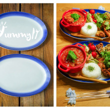 555円。ニトリのオーバルプレートはお料理が映えてワンプレートに最適!!