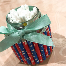 綿棒を空き瓶で入れやすく、取りやすく?