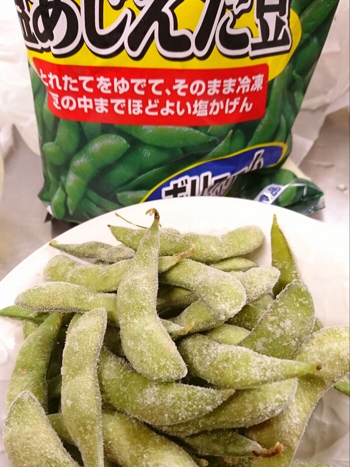冷凍茹で枝豆を自然解凍