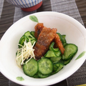 さっぱりレシピ「あじきゅう(あじときゅうりの甘辛酢のもの)」