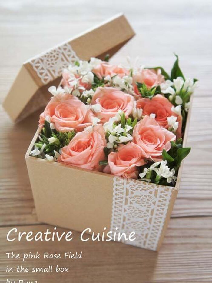 ダイソーで揃う♡プレゼント用フラワーBOX