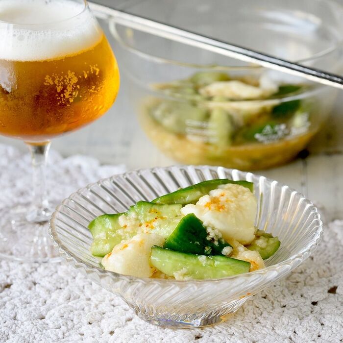 叩いて♥揉んで♥ピリ辛♥とんとん長芋きゅうり♥ビールも〆飯もオッケー【*野菜のおつまみ 】3分