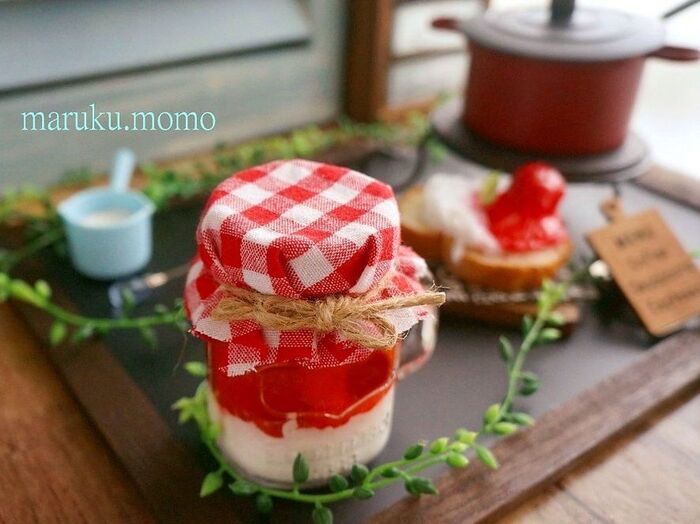 リメイクおままごと♪スライムで作る!チェリーミルクジャムのカフェメニューセット。