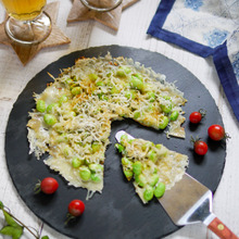 【定番おつまみアレンジ】もっちりカリカリ枝豆とジャコのチーズ煎餅