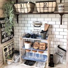 【セリア】すのこde夏カラーカフェ棚♡