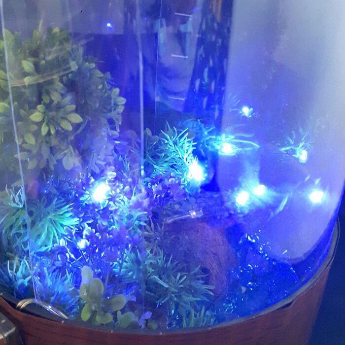 夏の夜に‼ 川辺でホタルの飛び交う様子 を100均の材料を使って作りました。