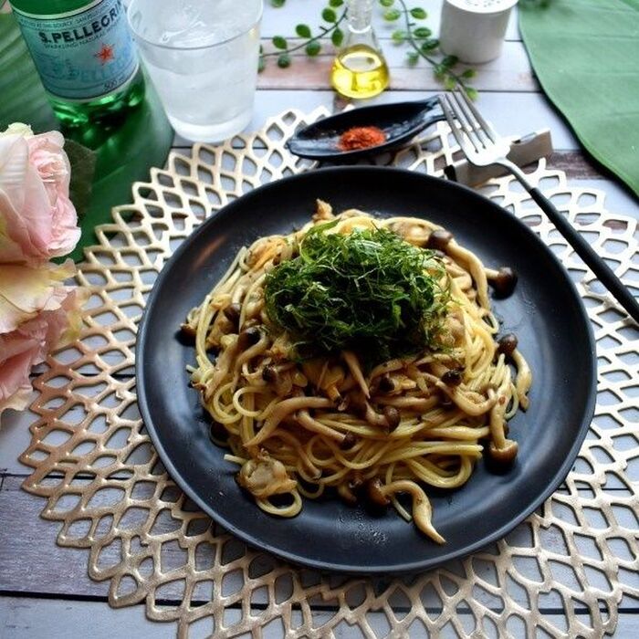 味付け不要!だしオイルであさりしめじスパゲッティ