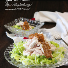 鶏むね肉のごま味噌だれ。