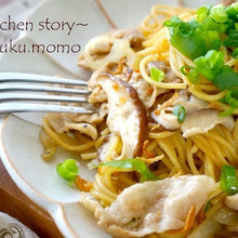 椎茸が旨い♪我が家定番の*にんにく醤油パスタ