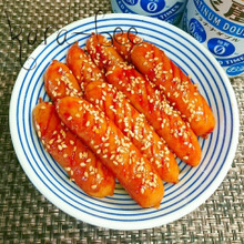 お弁当やおつまみに♪簡単3分!旨辛コチュ照りウインナー