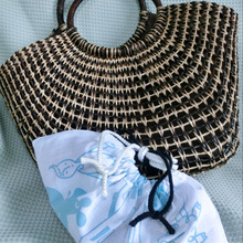 てぬぐいのハギレで横長巾着