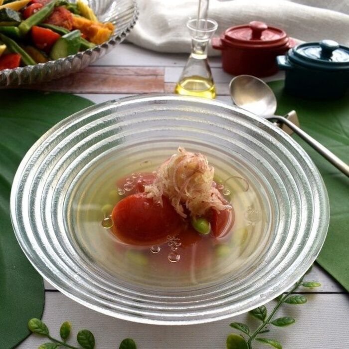 夏野菜をおいしく~冷たいトマトのだしスープ